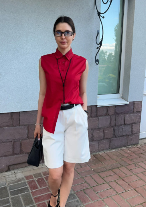 Сорочка  в червоному кольорі - 101.24