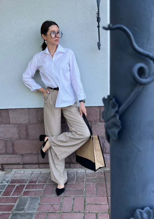 Брюки - палаццо кольору  пісок - 91.24p