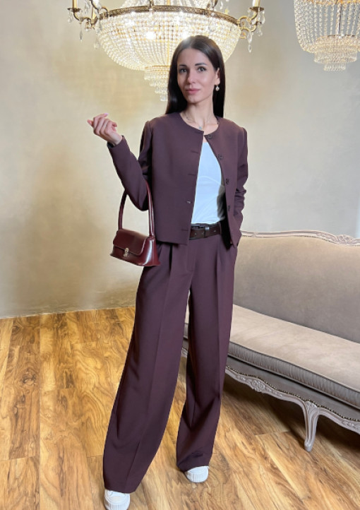 Кроп-жакет у коричневому кольорі - 39.23