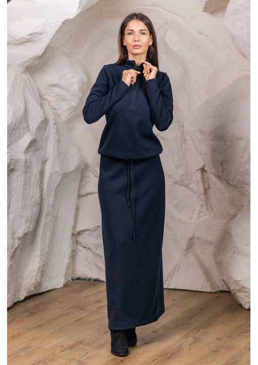 Костюм  з спідницею та светром в темно-синьому кольорі - 109.24/110.24